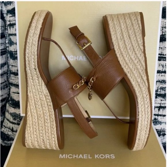 Michael Kors Elsa Wedge Tumbled Leather Luggage WMNS - Picture 13 of 16